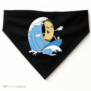 Taco Surfer Surfing Funny USA-Made Doggie Bandana