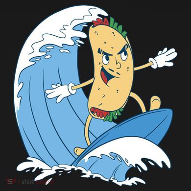 Taco Surfer Surfing Funny Hooded Wearable Blanket