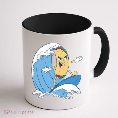 Taco Surfer Surfing Funny Coffee Mug back