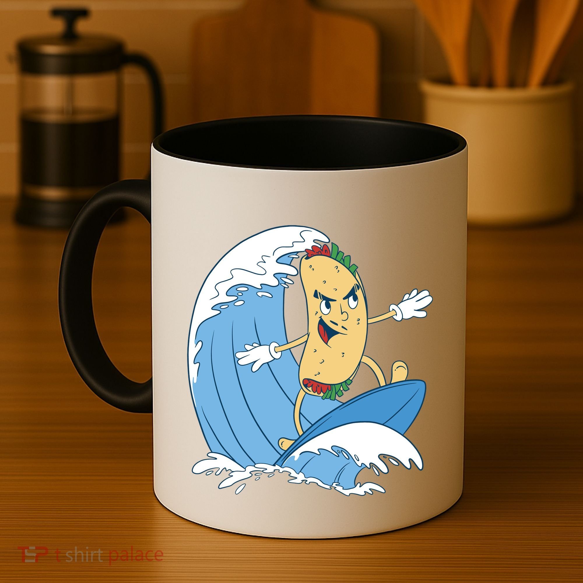 Taco Surfer Surfing Funny Coffee Mug