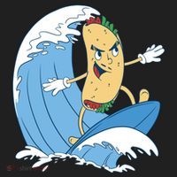 Taco Surfer Surfing Funny Beanie thumb 2