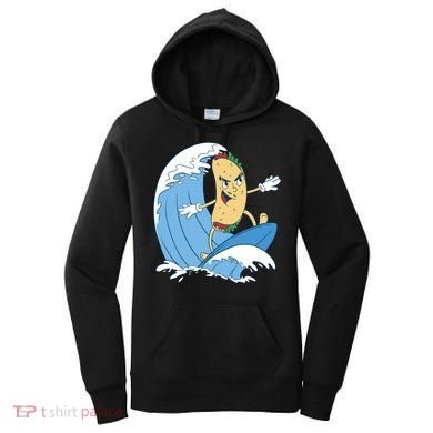 Taco Surfer Surfing Funny Women's Hoodie