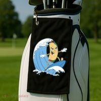 Taco Surfer Surfing Funny Golf Towel thumb 2
