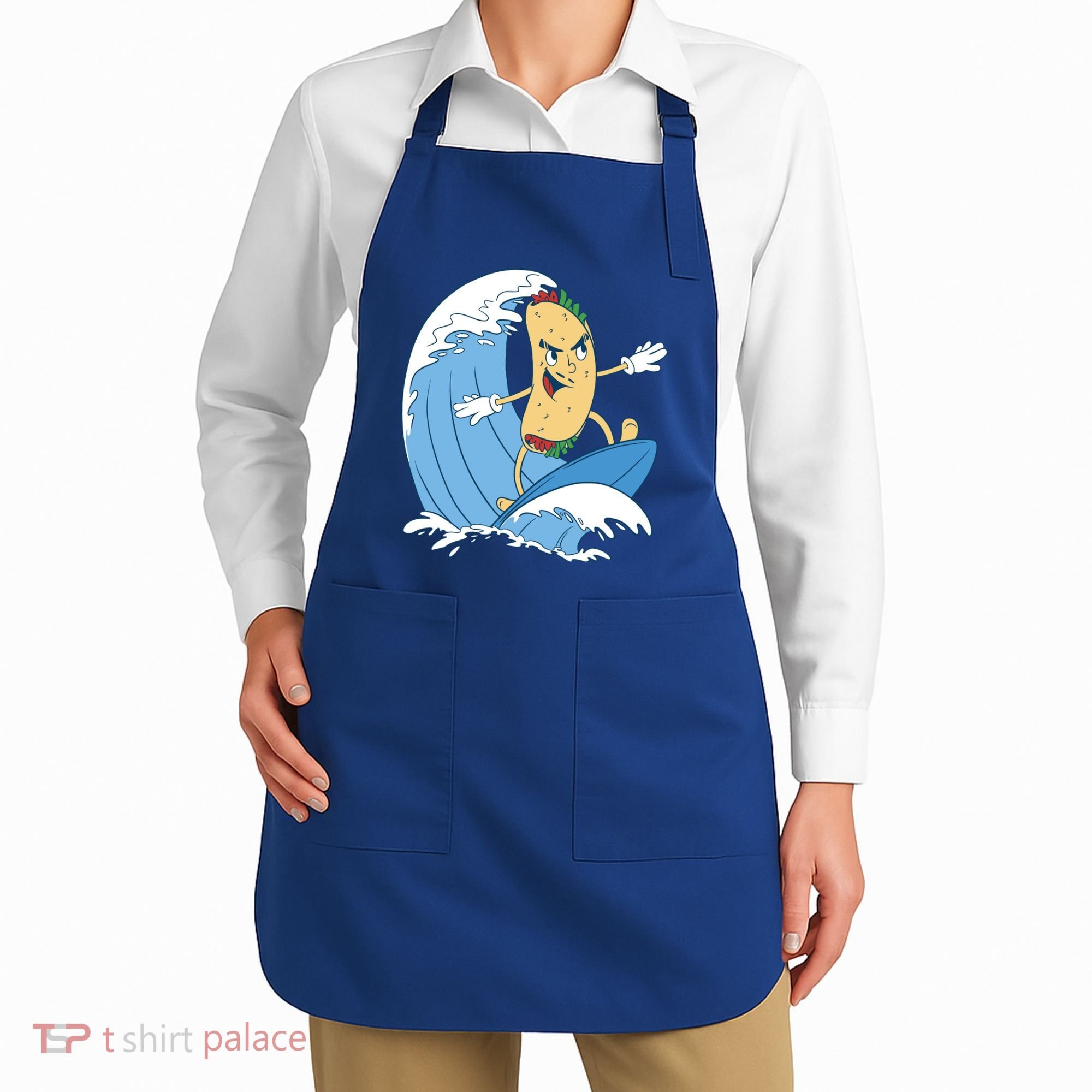 Taco Surfer Surfing Funny Apron