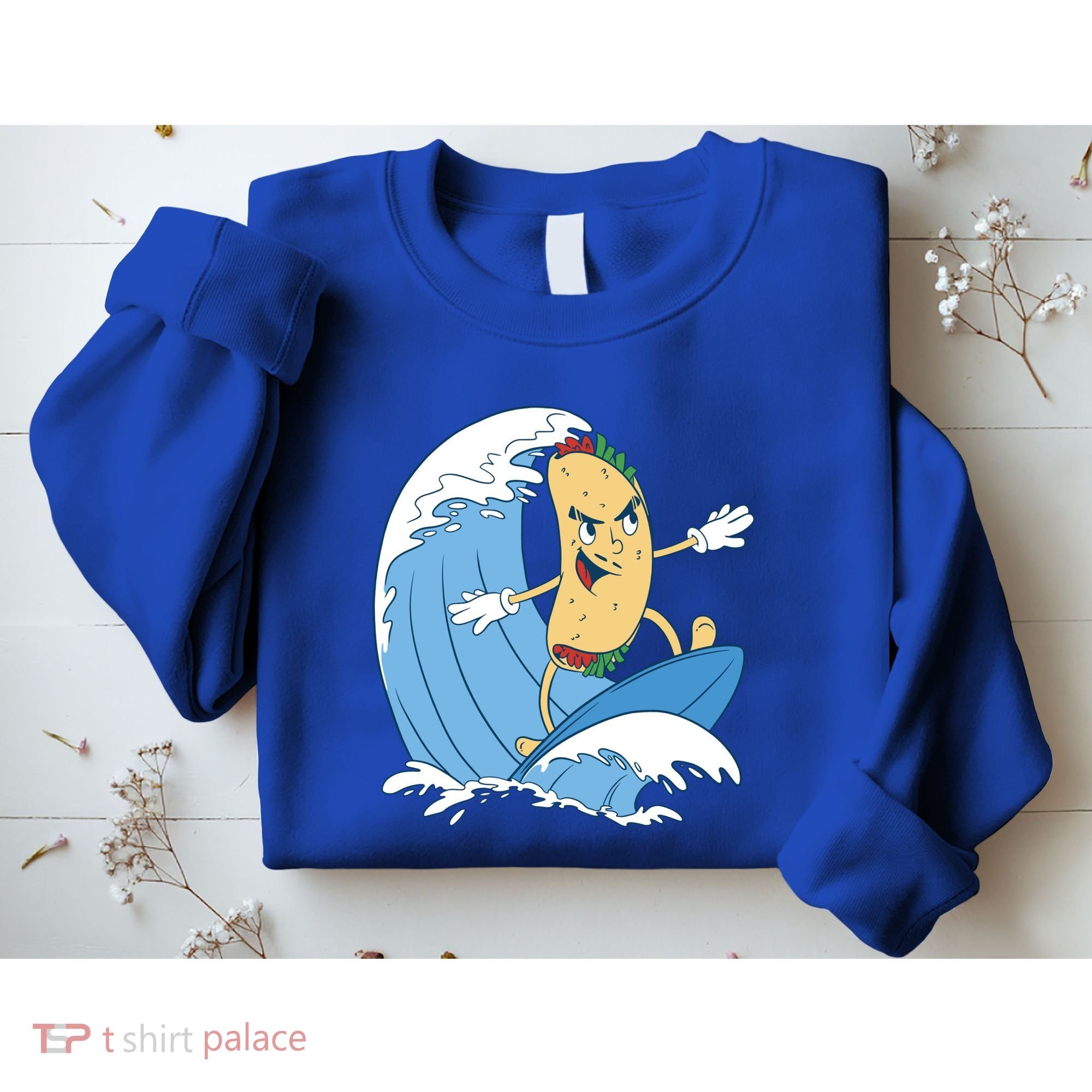 Taco Surfer Surfing Funny Sweatshirt