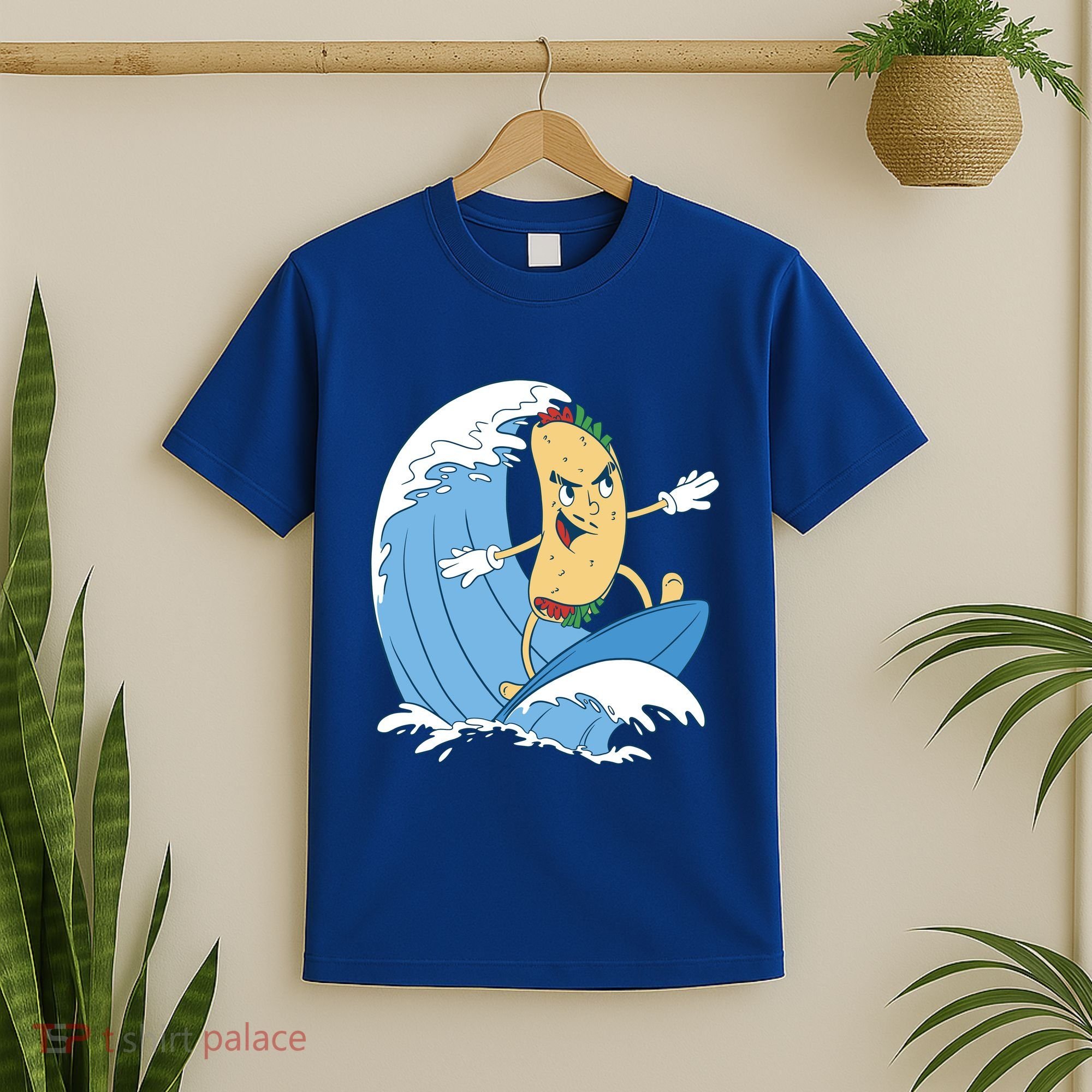 Taco Surfer Surfing Funny T-Shirt