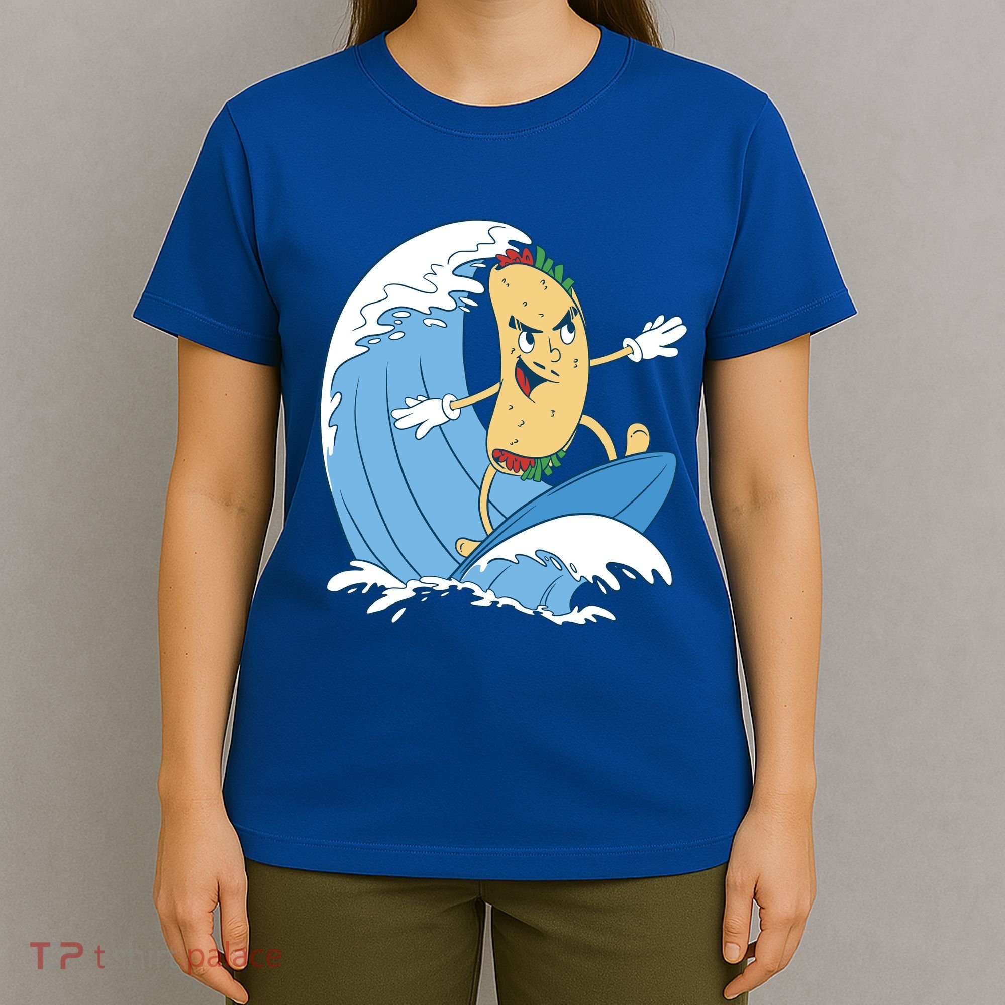 Taco Surfer Surfing Funny T-Shirt