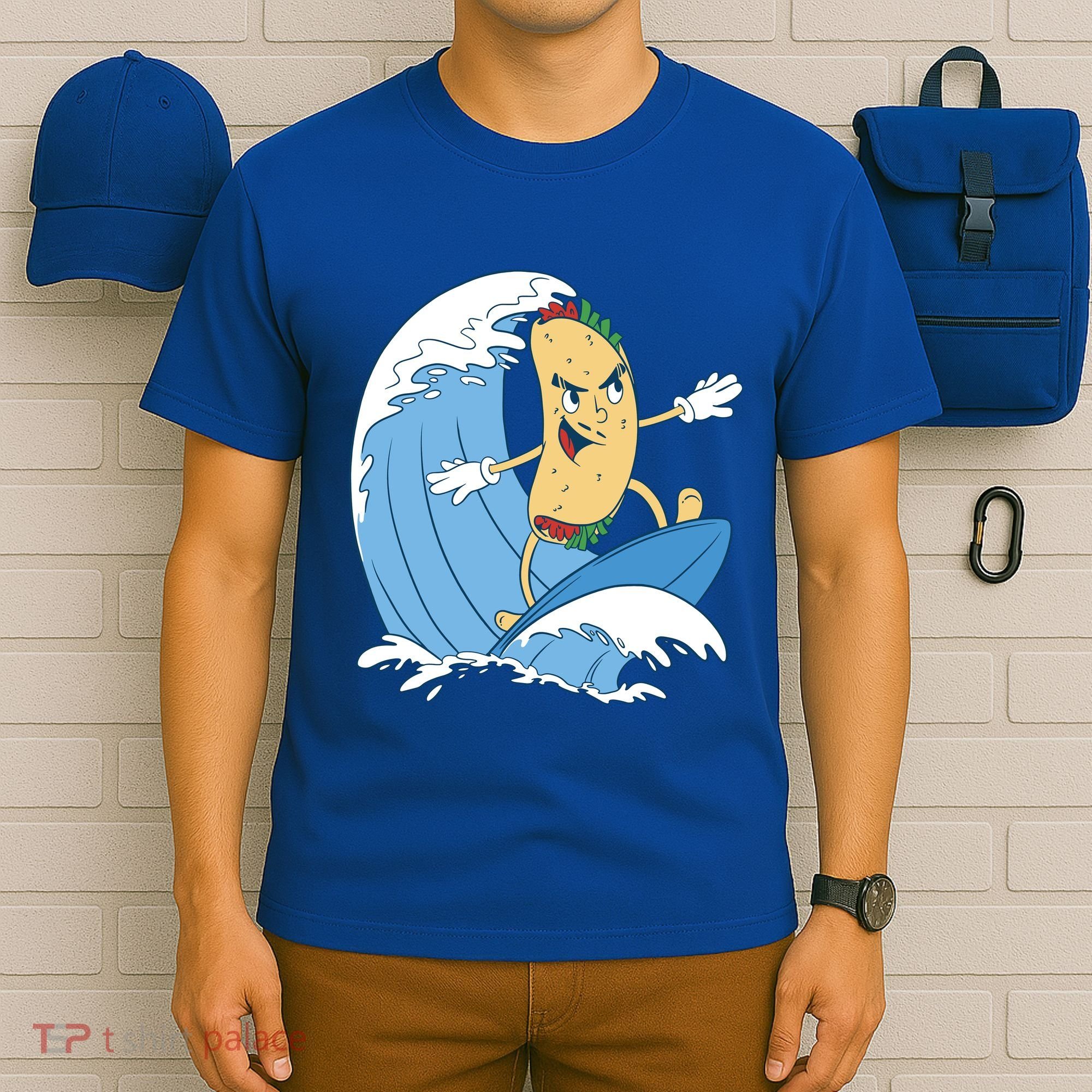 Taco Surfer Surfing Funny T-Shirt