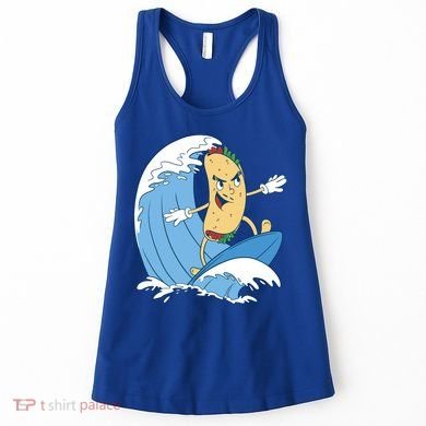 Taco Surfer Surfing Funny Women's Tank Top