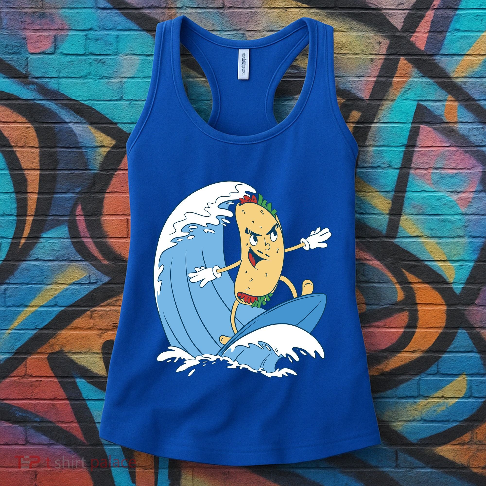 Taco Surfer Surfing Funny Women's Tank Top