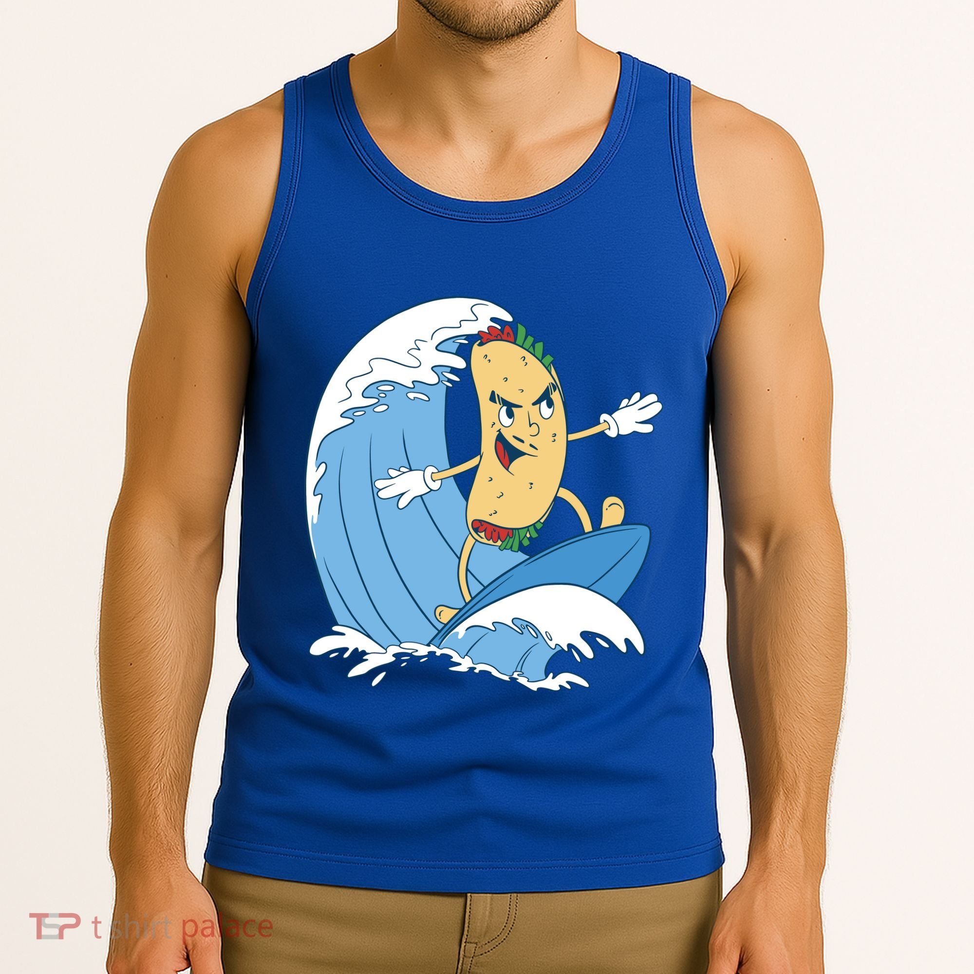 Taco Surfer Surfing Funny Tank Top