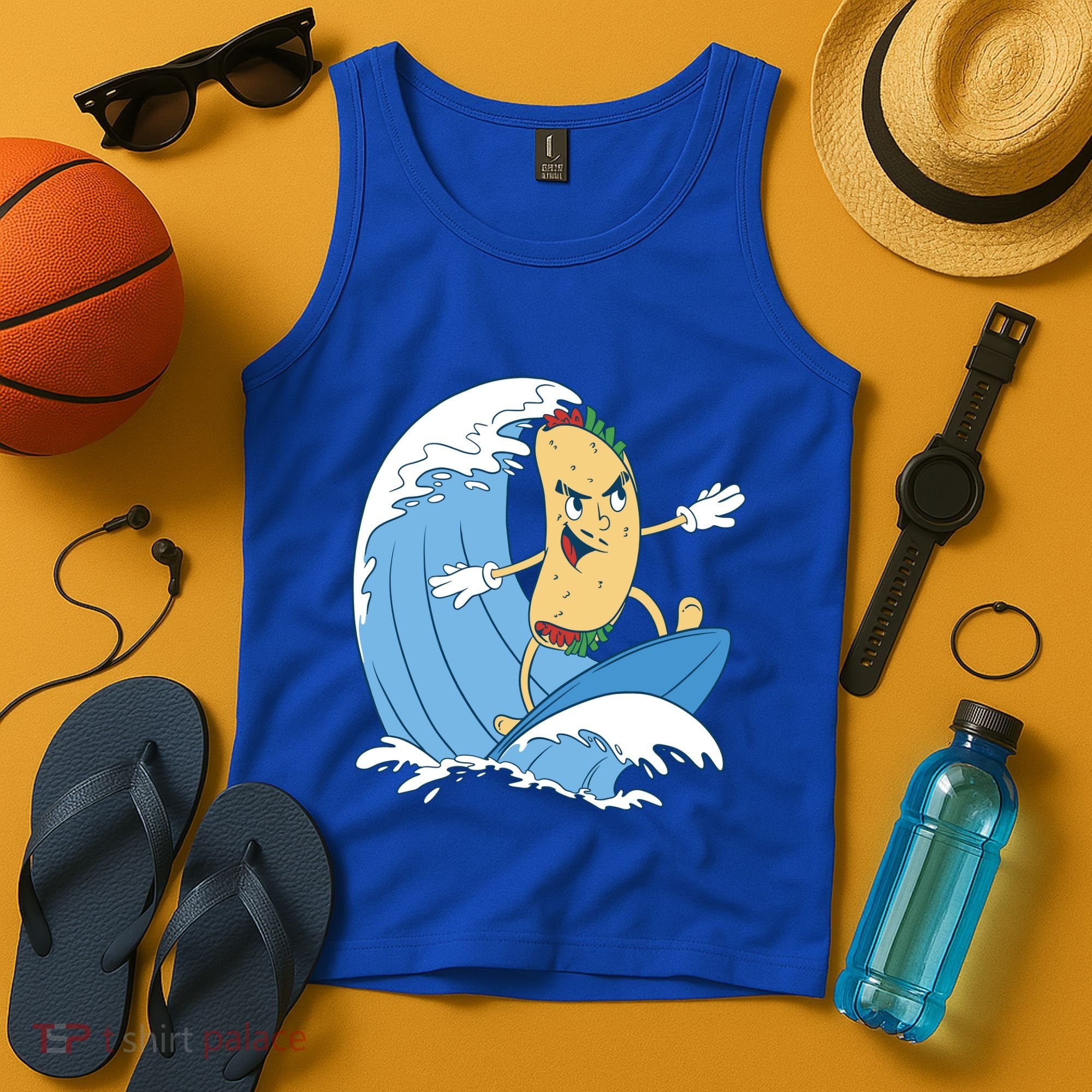 Taco Surfer Surfing Funny Tank Top