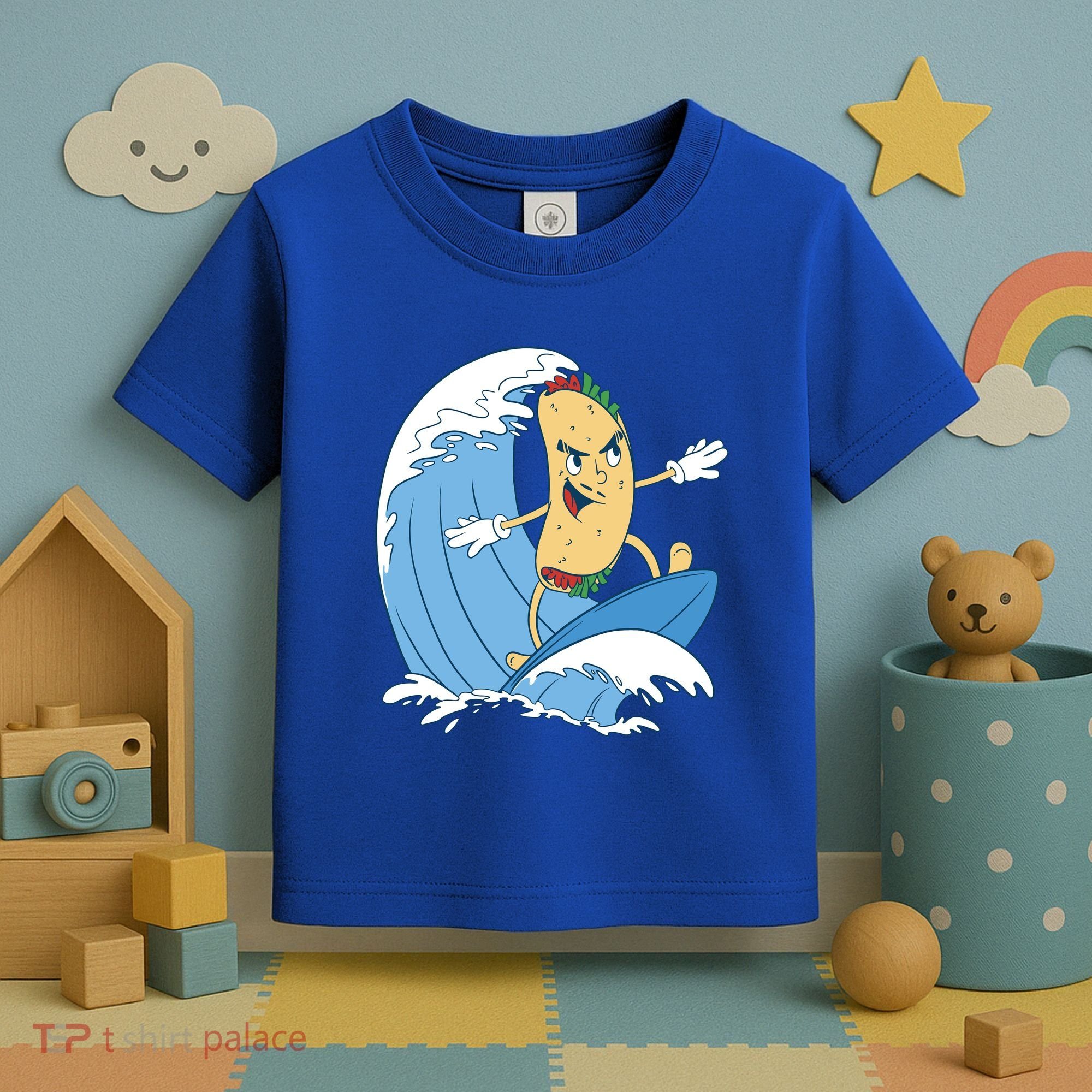 Taco Surfer Surfing Funny Toddler T-Shirt