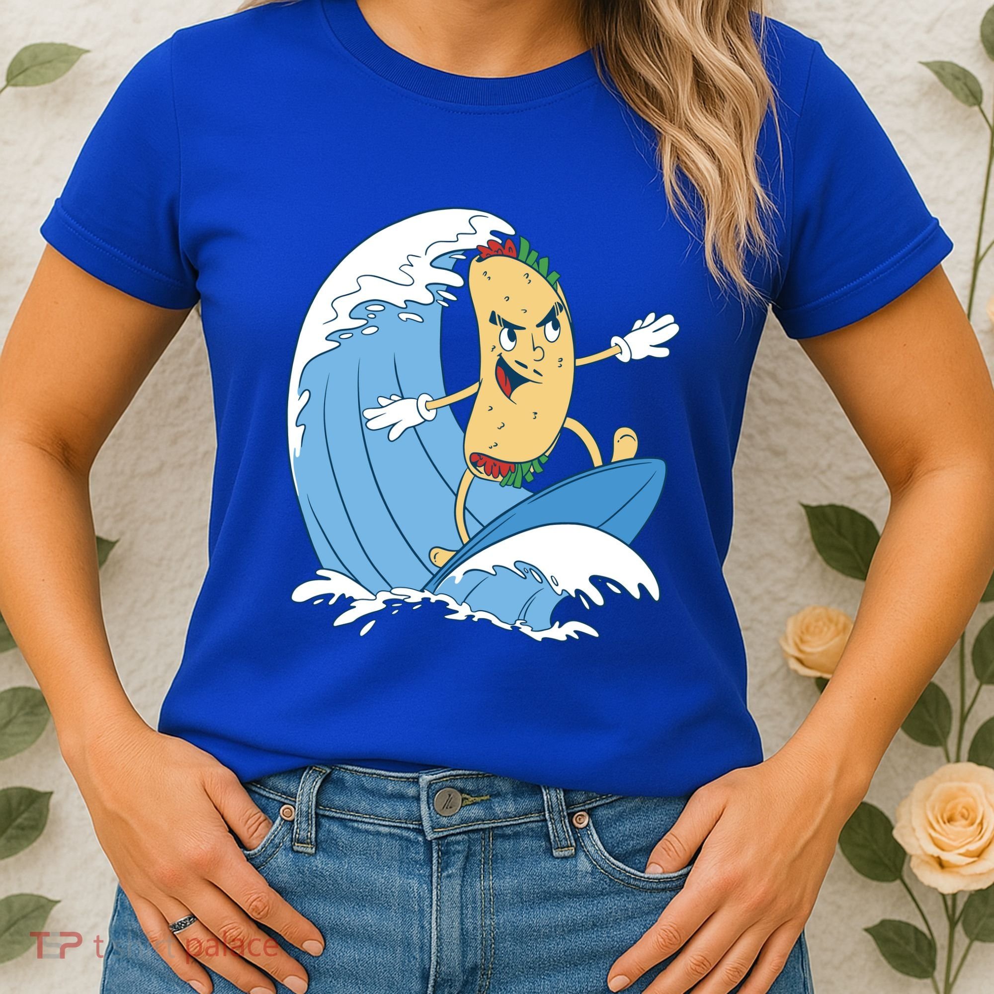 Taco Surfer Surfing Funny Women's T-Shirt