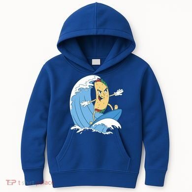 Taco Surfer Surfing Funny Kids Hoodie