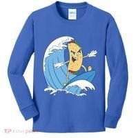 Taco Surfer Surfing Funny Kids Long Sleeve Shirt thumb 0