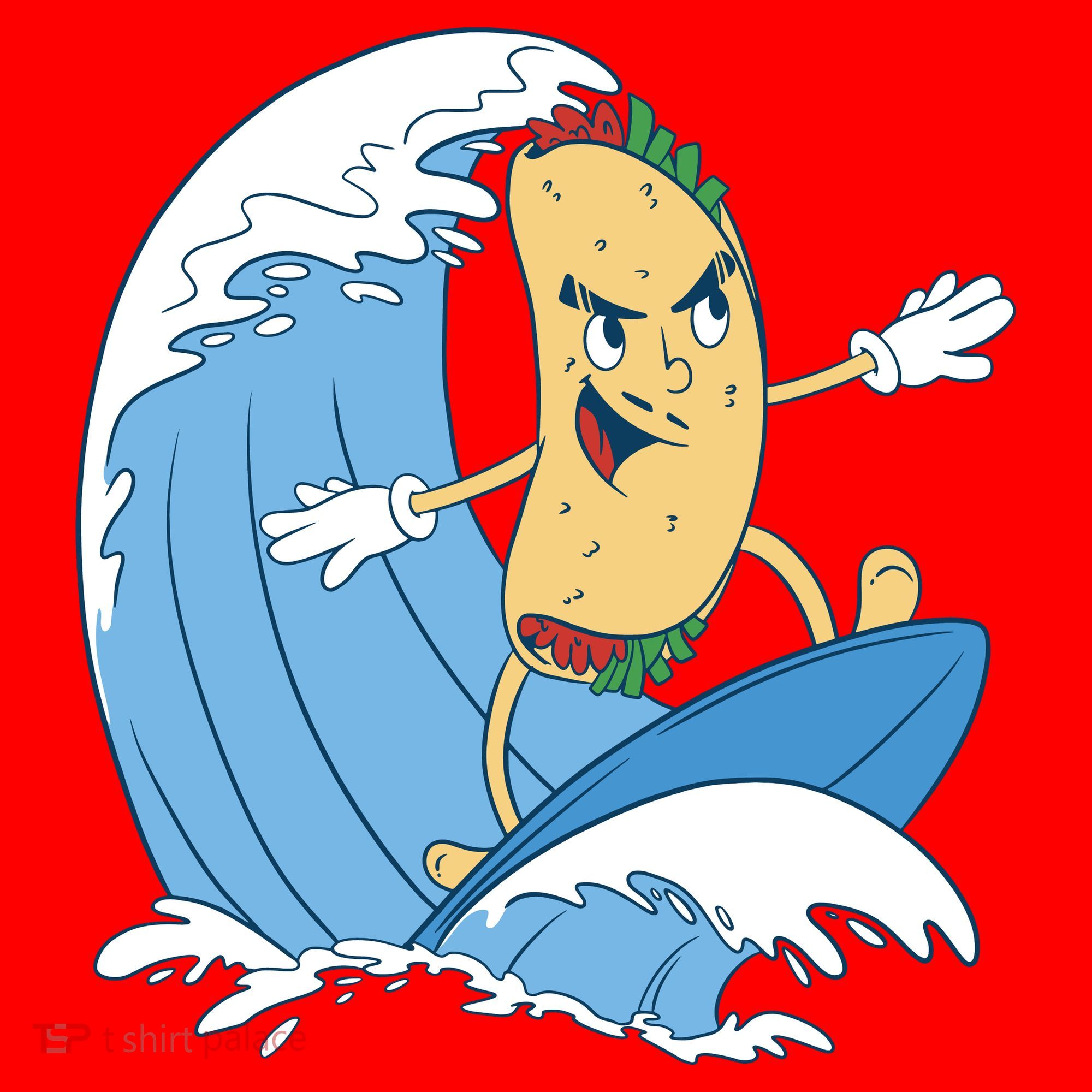 Taco Surfer Surfing Funny Santa Hat
