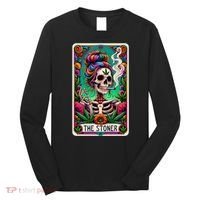 The Stoner Skeleton Tarot Card Funny 420 Cannabis Long Sleeve Shirt thumb 0