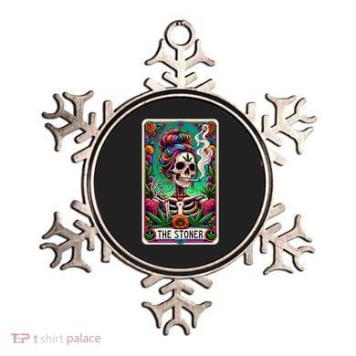 The Stoner Skeleton Tarot Card Funny 420 Cannabis Ornament