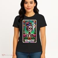 The Stoner Skeleton Tarot Card Funny 420 Cannabis Women's T-Shirt thumb 4
