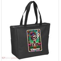 The Stoner Skeleton Tarot Card Funny 420 Cannabis Tote Bag thumb 2