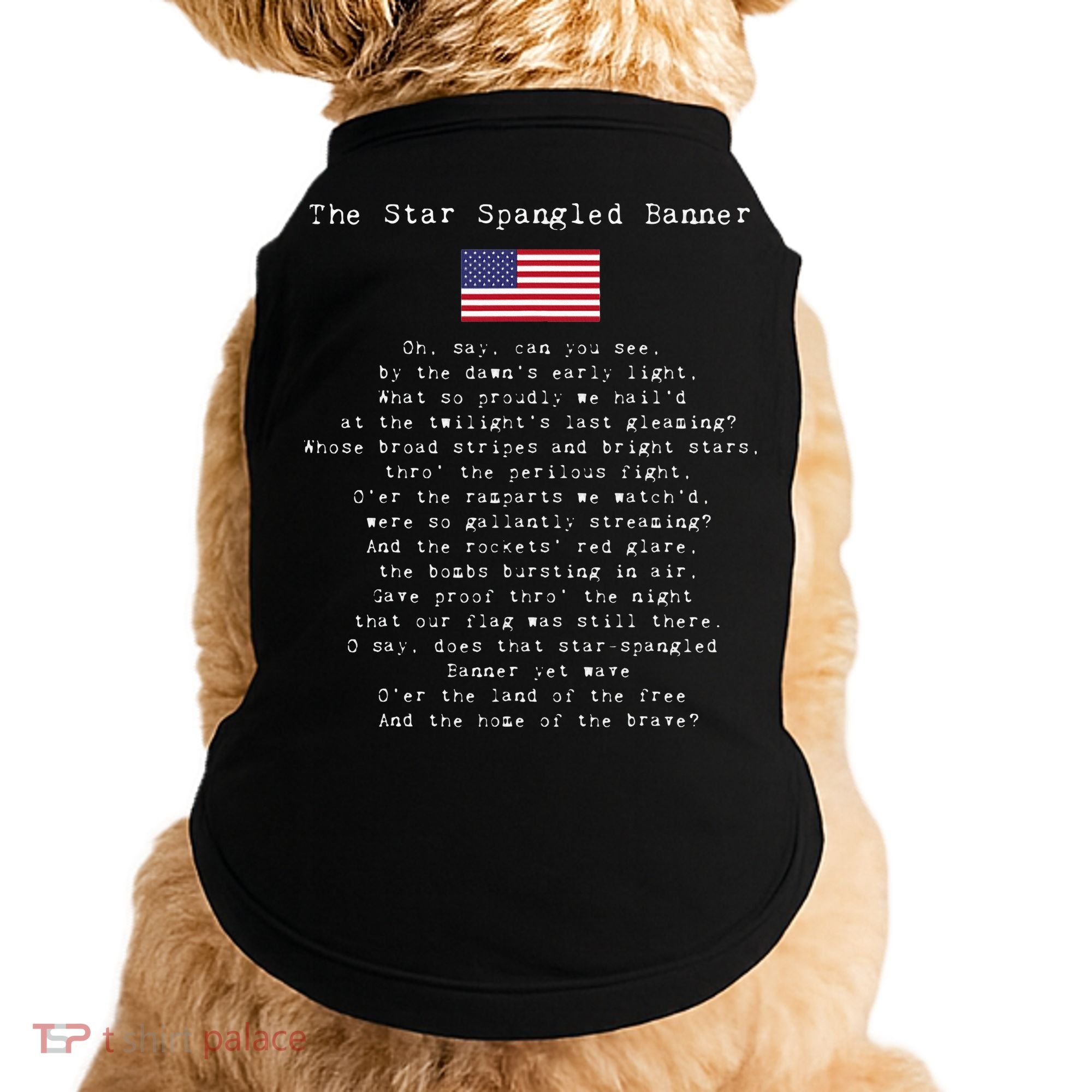 The Star Spangled Banner Patriotic Usa Doggie Tank