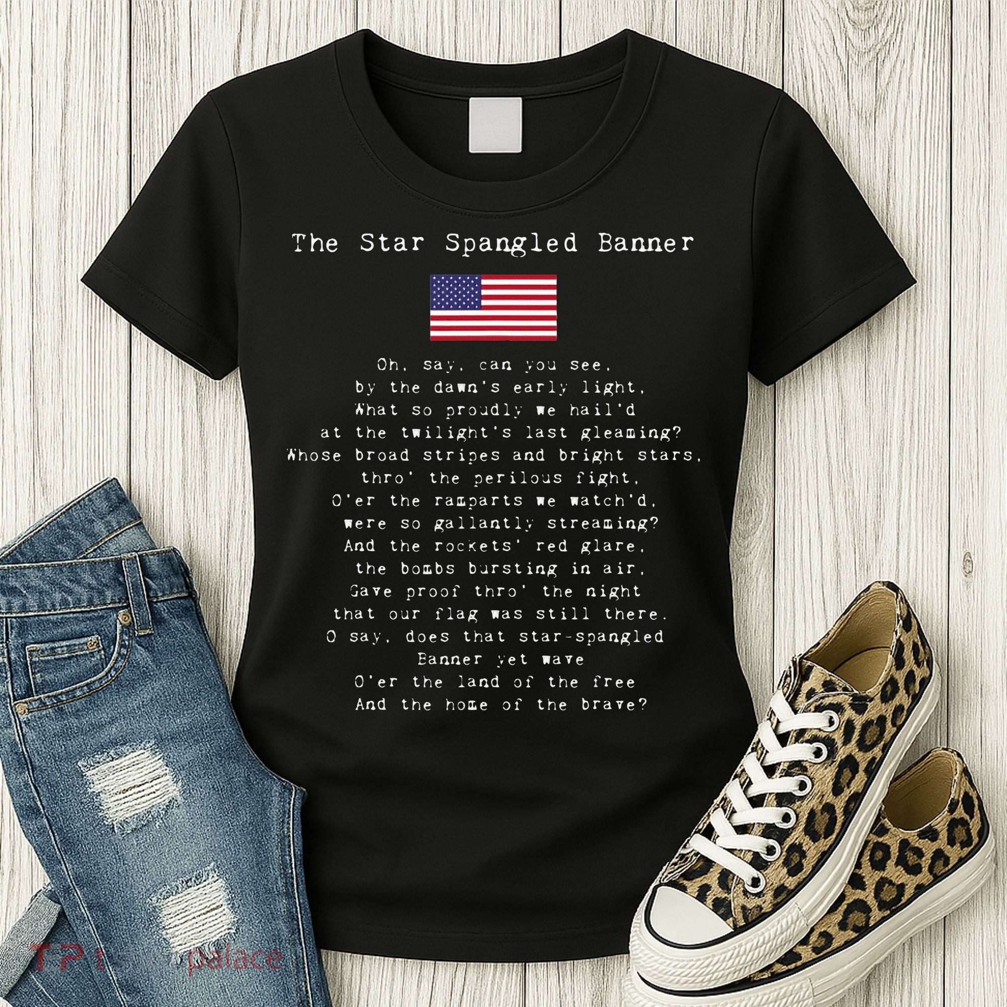 The Star Spangled Banner Patriotic Usa Women's T-Shirt
