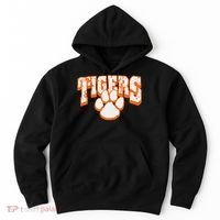 Tigers School Spirit Mascot Back To School Orange Hoodie thumb 0