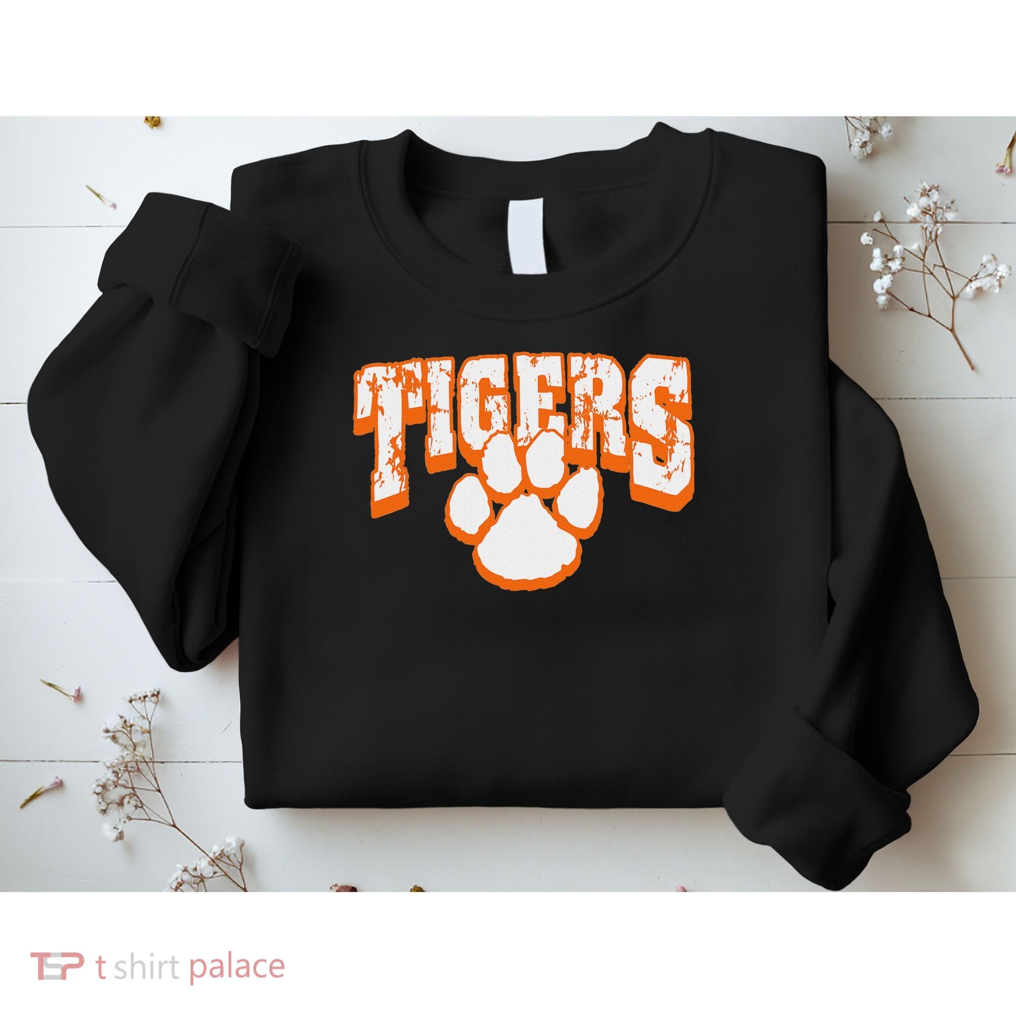 Tigers School Spirit Mascot Back To School Orange Sweatshirt