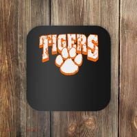 Tigers School Spirit Mascot Back To School Orange Coaster thumb 0