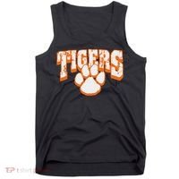 Tigers School Spirit Mascot Back To School Orange Tank Top thumb 0