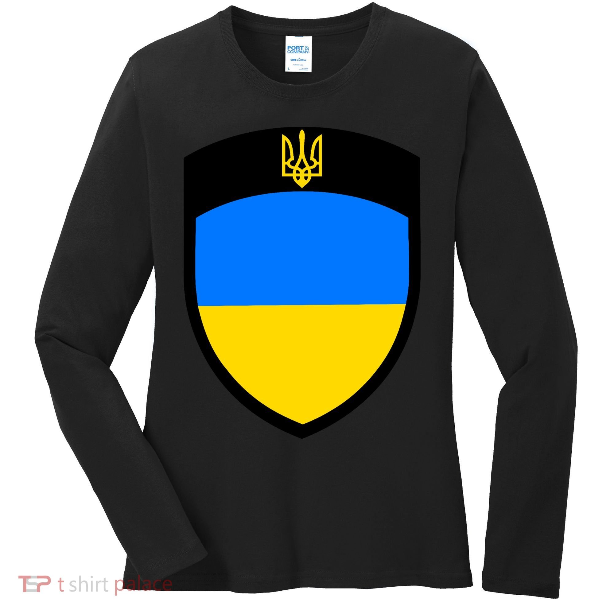 Tactical Shield Support 5 11 Ukraine Volodymyr Zelenskyy Trident Military Women's Long Sleeve Shirt