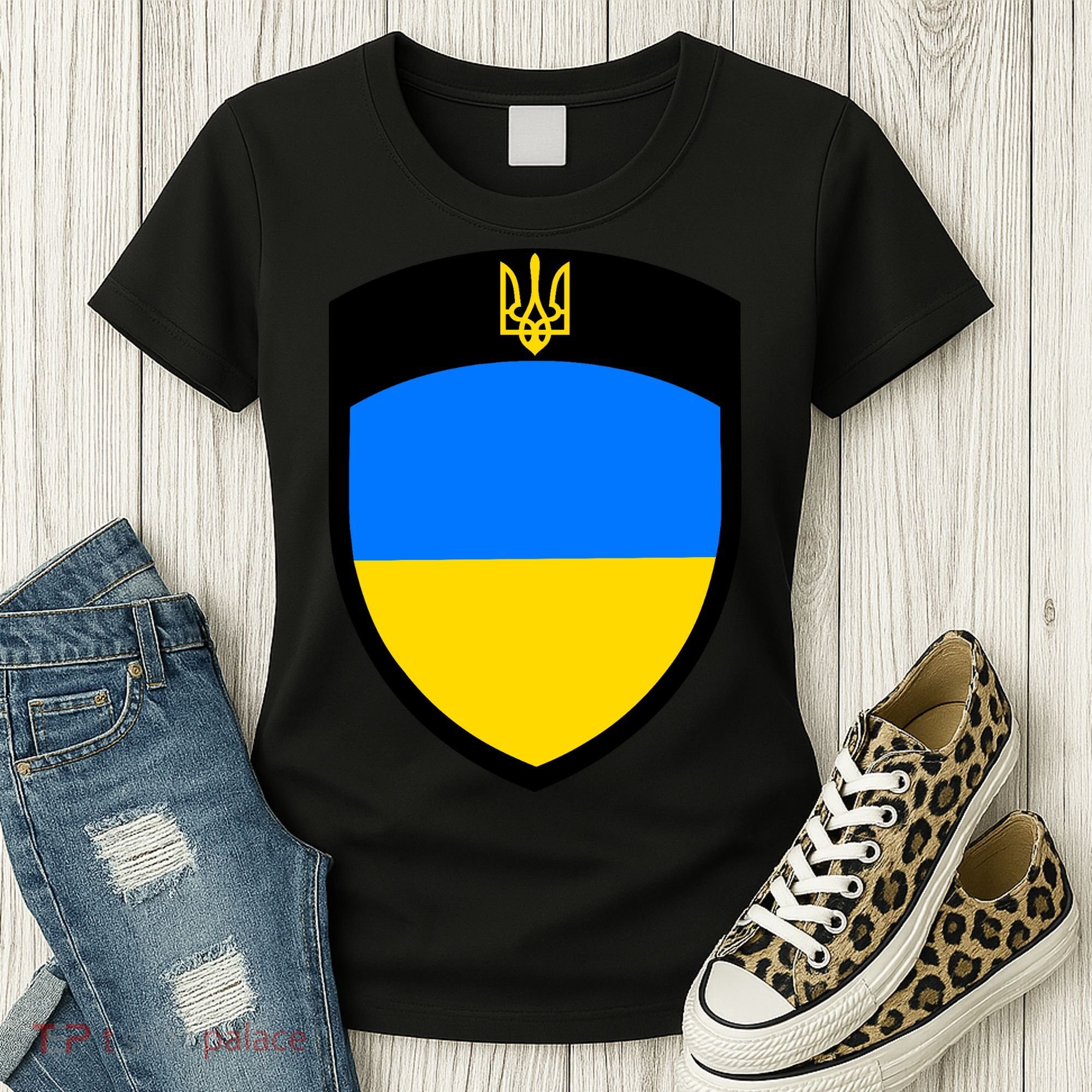 Tactical Shield Support 5 11 Ukraine Volodymyr Zelenskyy Trident Military Women's T-Shirt