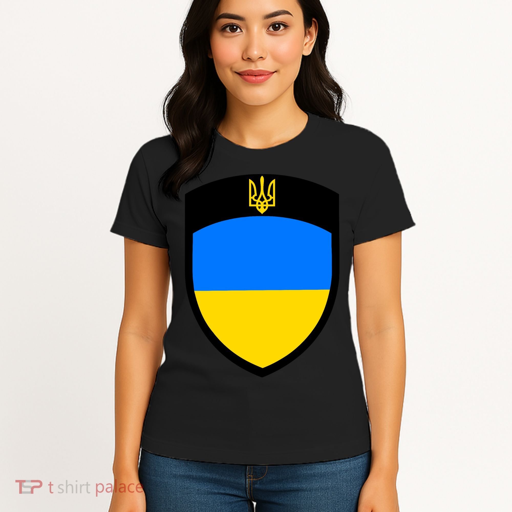 Tactical Shield Support 5 11 Ukraine Volodymyr Zelenskyy Trident Military Women's T-Shirt