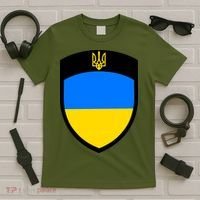 Tactical Shield Support 5 11 Ukraine Volodymyr Zelenskyy Trident Military T-Shirt thumb 5