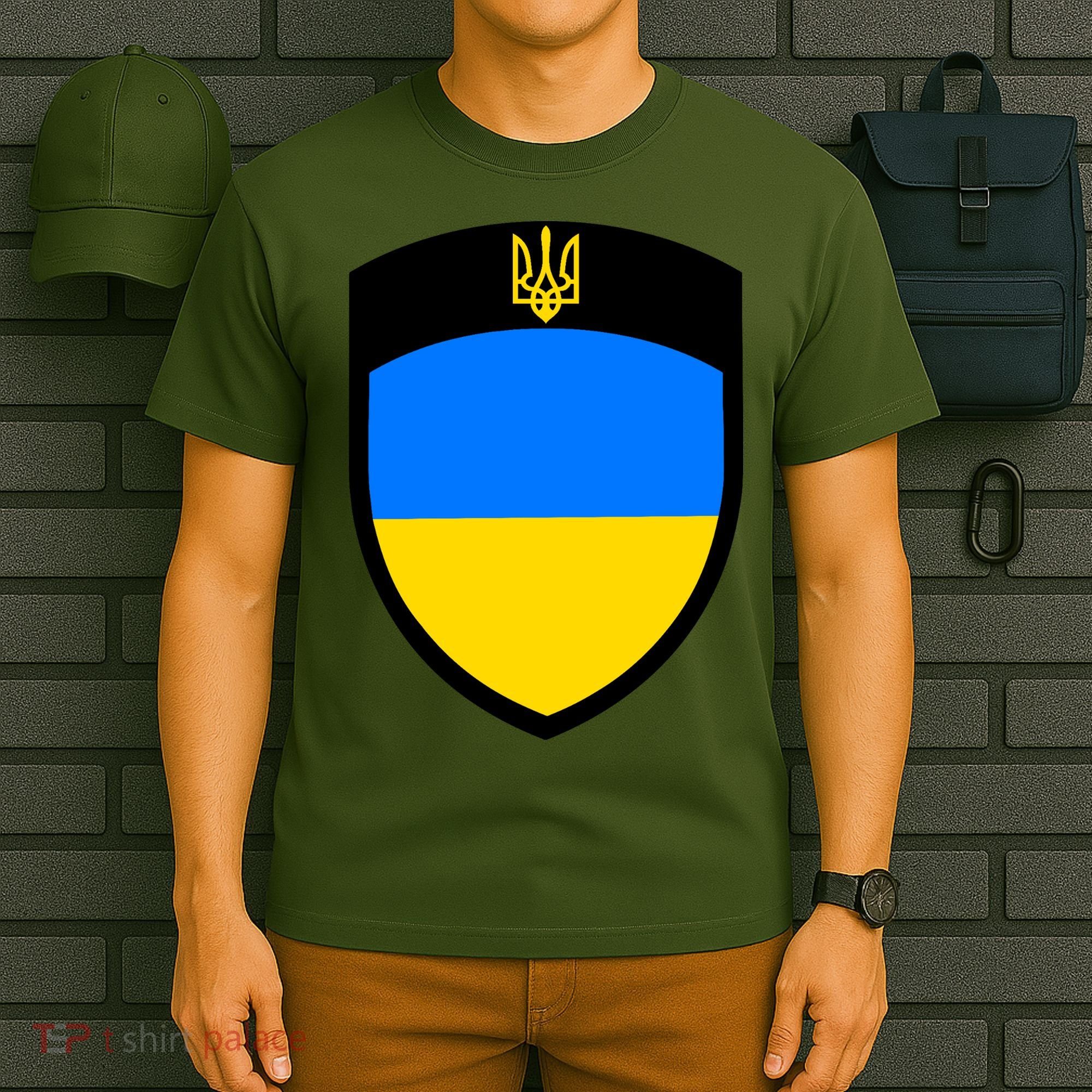 Tactical Shield Support 5 11 Ukraine Volodymyr Zelenskyy Trident Military T-Shirt