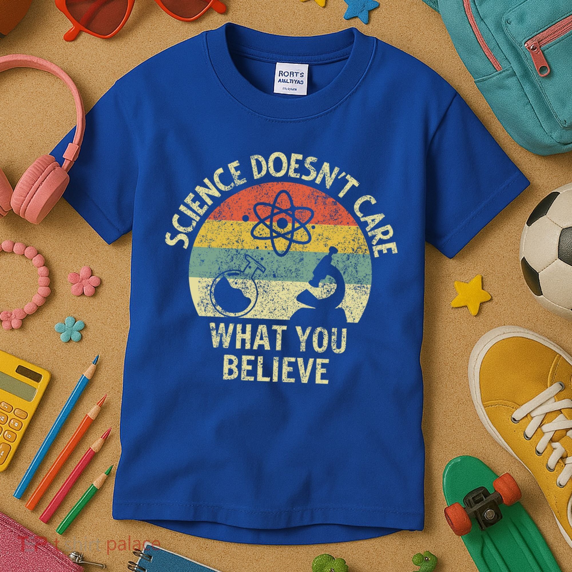 Teacher Scientific Science Doesnt Care What You Believe In Cute Gift Kids T-Shirt
