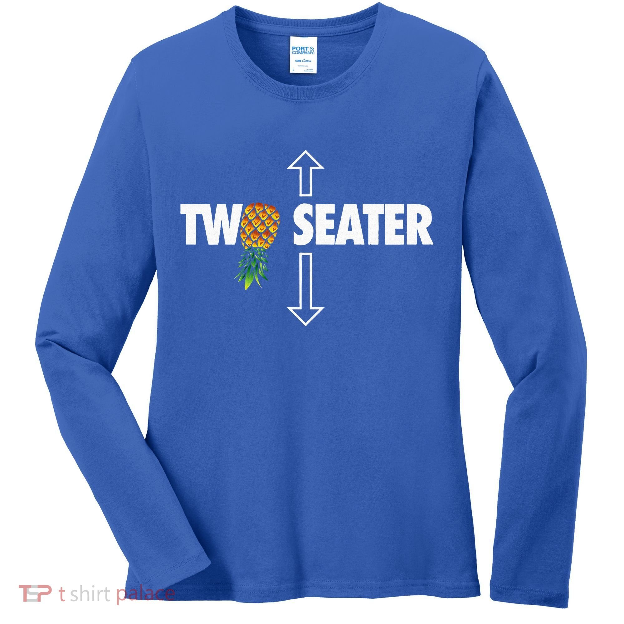 Two Seater Swinger Funny Upside Down Pineapple Swinger Women's Long Sleeve Shirt