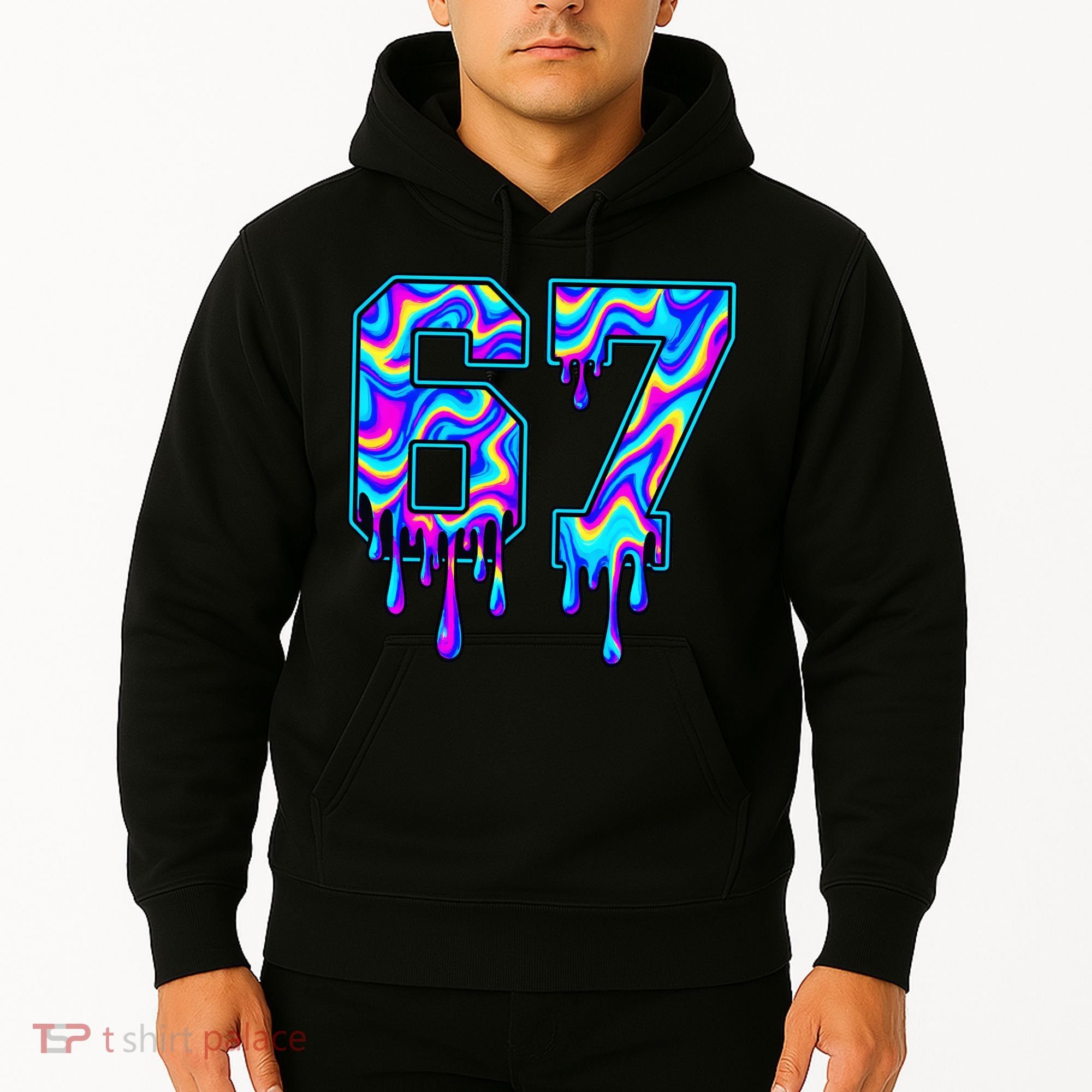 Trippy Swirl Six Seven Drip 6-7 Meme 67 Slang Hoodie