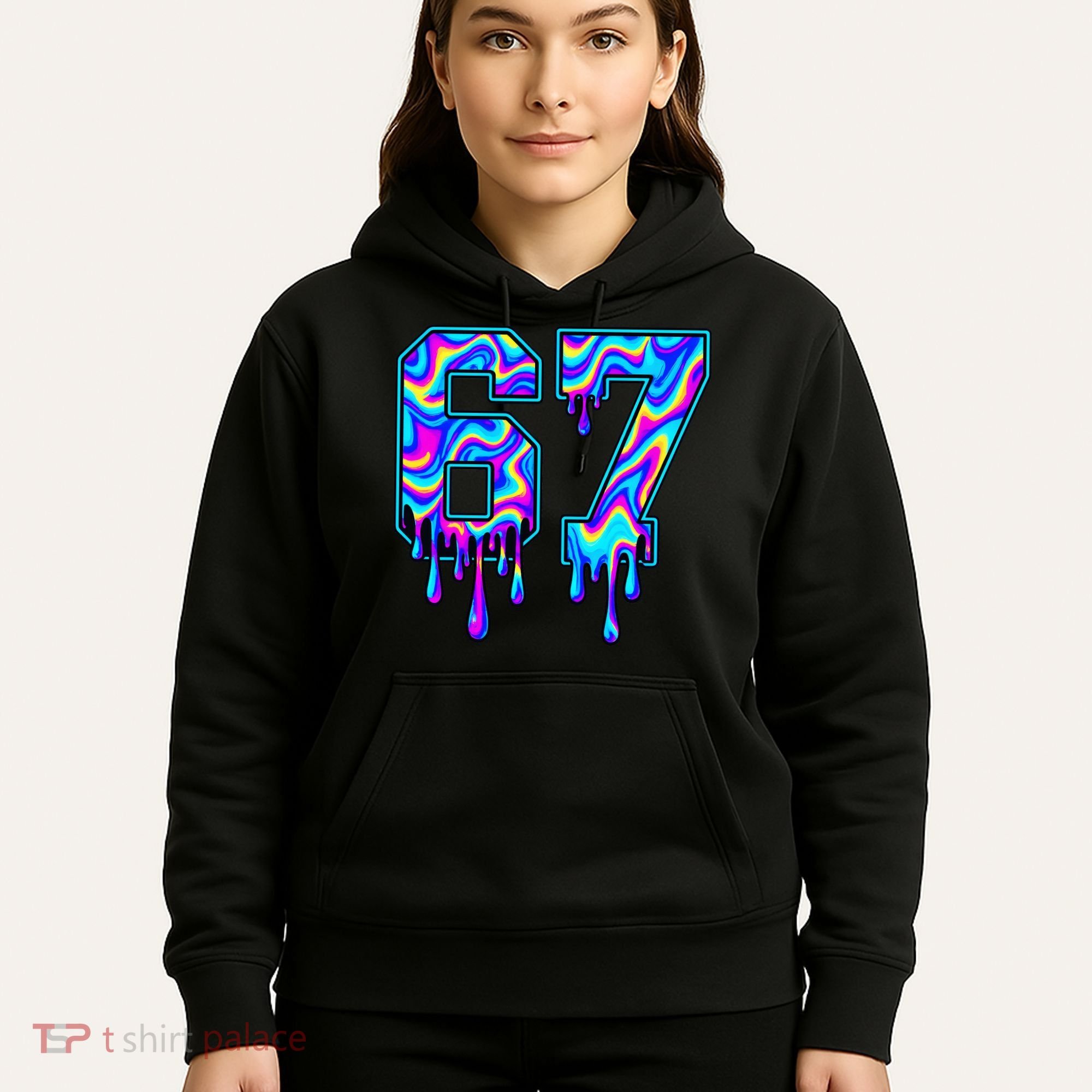 Trippy Swirl Six Seven Drip 6-7 Meme 67 Slang Hoodie