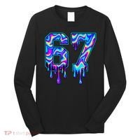 Trippy Swirl Six Seven Drip 6-7 Meme 67 Slang Long Sleeve Shirt thumb 0