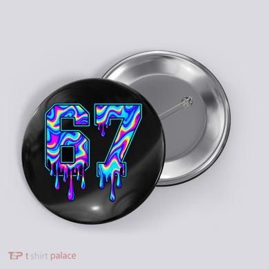 Trippy Swirl Six Seven Drip 6-7 Meme 67 Slang Button