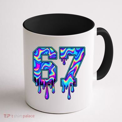 Trippy Swirl Six Seven Drip 6-7 Meme 67 Slang Coffee Mug back