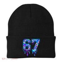 Trippy Swirl Six Seven Drip 6-7 Meme 67 Slang Beanie thumb 0