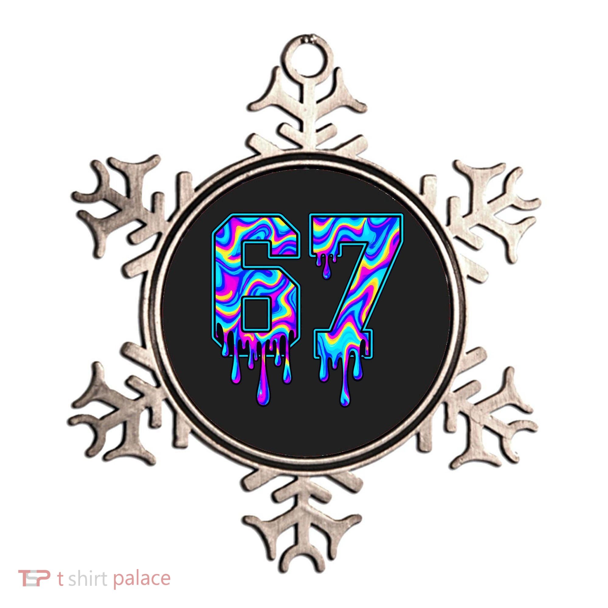 Trippy Swirl Six Seven Drip 6-7 Meme 67 Slang Ornament