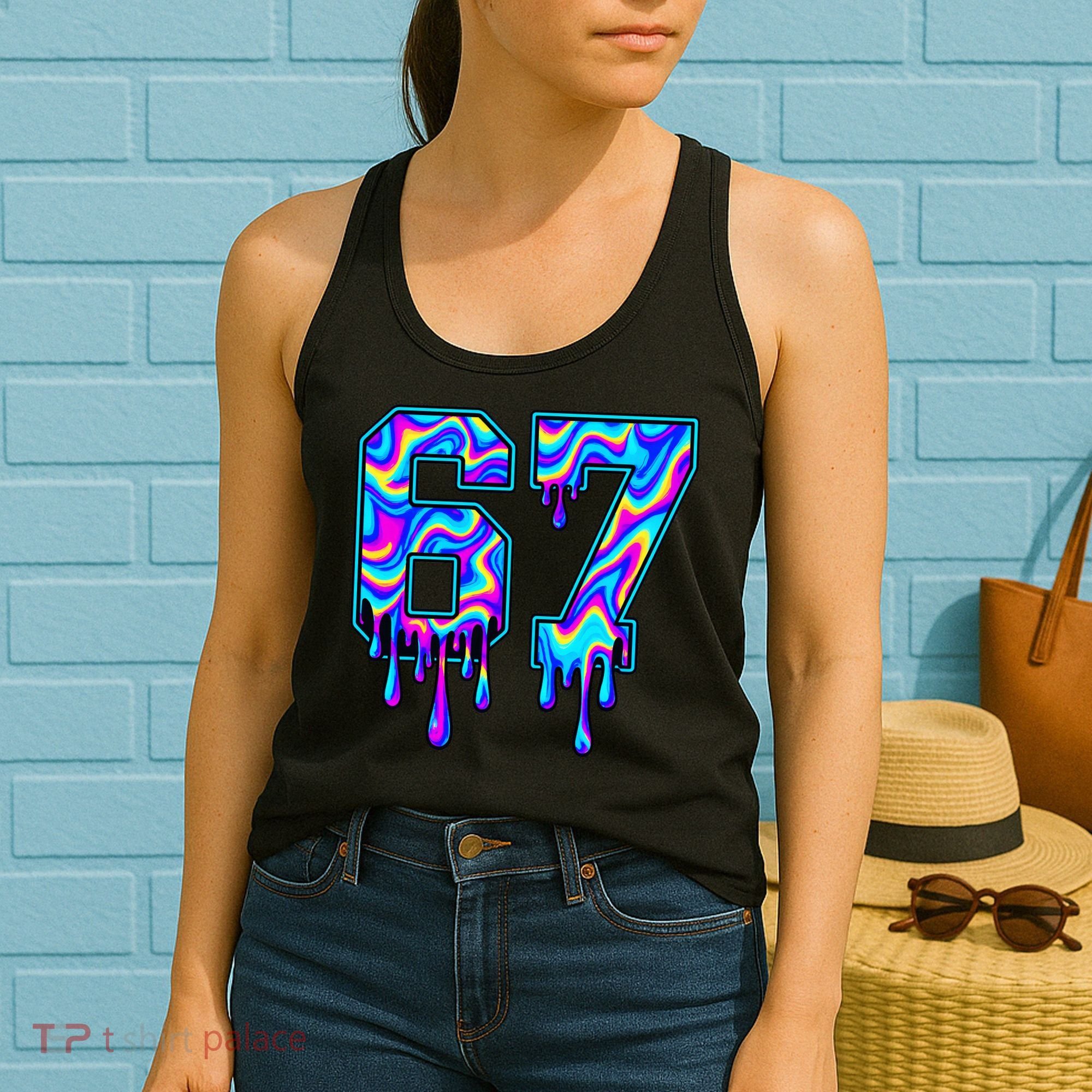 Trippy Swirl Six Seven Drip 6-7 Meme 67 Slang Women's Tank Top