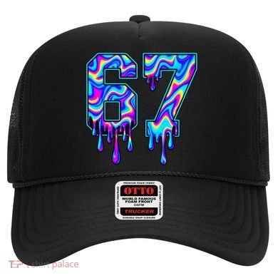 Trippy Swirl Six Seven Drip 6-7 Meme 67 Slang Hat
