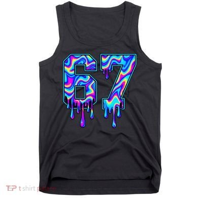 Trippy Swirl Six Seven Drip 6-7 Meme 67 Slang Tank Top