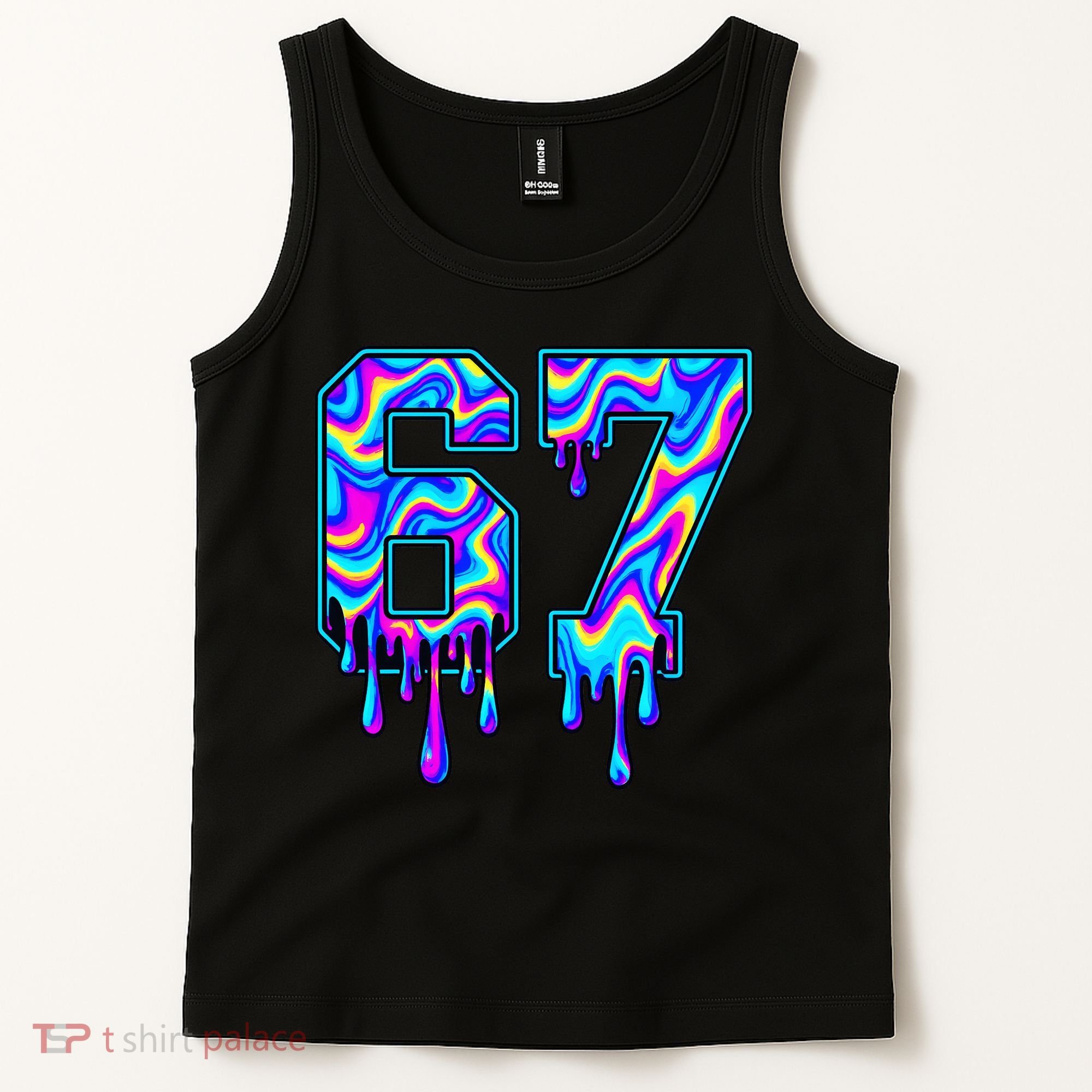 Trippy Swirl Six Seven Drip 6-7 Meme 67 Slang Tank Top