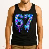 Trippy Swirl Six Seven Drip 6-7 Meme 67 Slang Tank Top thumb 3